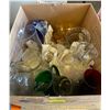 VINTAGE GLASSWARE- BOX LOT OF 14 PIECES