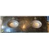 Image 1 : 5' BLACK GRANITE COUNTERTOP W/ DUAL S/S SINKS
