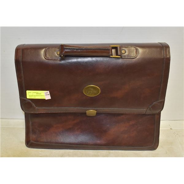 DUCKS UNLIMITED MEN'S LEATHER BRIEF CASE