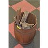 Image 1 : SMALL WOODEN BARREL WITH CONTENTS