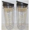 Image 1 : PAIR OF NEW 32 OZ PLASTIC TRAVEL LIDDED CUPS