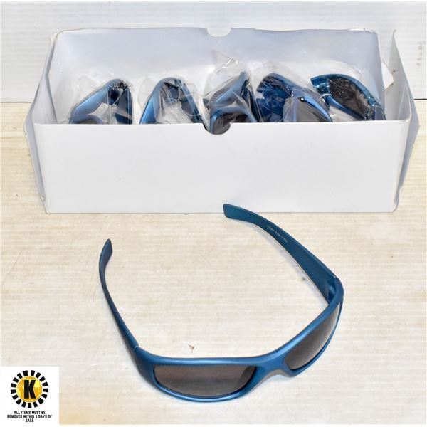 6 PAIRS OF BLUE MODERN SUNGLASSES