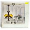 Image 1 : NEW UNOPENED FIVE LIGHT CHANDELIER AMBER IN COLOR