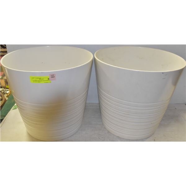 2 LARGE CERAMIC PLANTER POTS 14  X 14  HIGH