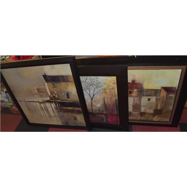 4 LARGE FRAMED ART WORK