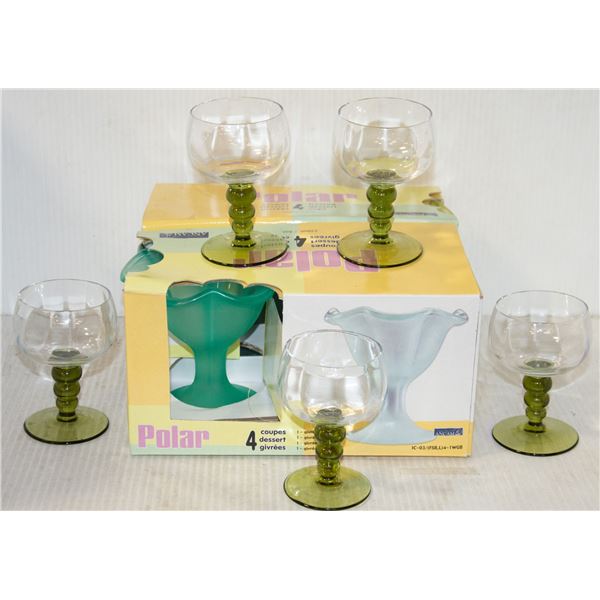 5 RETRO SIPPING GLASSES & NEW POLAR DESSERT DISHES