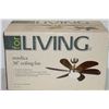 Image 1 : 36" CEILING FAN WALNUT BLADES AND GLASS SHADE