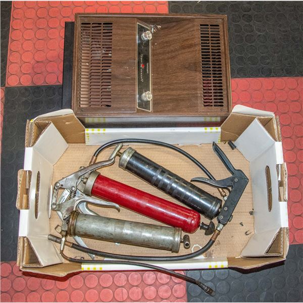 VINTAGE HEATER SOLD W/ GREASE GUNS