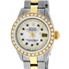 Image 1 : Rolex Ladies 2 Tone MOP Sapphire String Diamond Oyster Perpetual Datejust Wristw