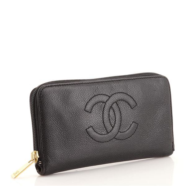Chanel Timeless CC Zipped Wallet Caviar Long