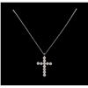 Image 2 : 2.23 ctw Diamond Cross Pendant With Chain - 14KT White Gold