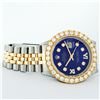 Image 5 : Rolex Mens 2 Tone Blue VS 4 ctw Beadset Diamond Datejust Wristwatch
