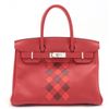 Image 1 : Hermes Rouge Swift Epsom Leather Birkin 30cm Tressage Handbag PHW