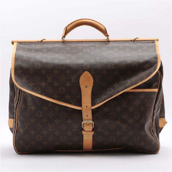 Louis Vuitton Brown Monogram Canvas Leather Sac Chasse Hunting Travel Bag