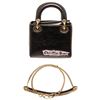Image 1 : Christian Black Leather Dior Mini Lady Dior Satchel Bag