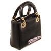 Image 2 : Christian Black Leather Dior Mini Lady Dior Satchel Bag