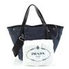 Image 1 : Prada Canapa Convertible Shopping Tote Denim Medium