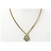 Image 1 : Chanel Gold-tone Metal CC Rhinestone Flower Pendant Necklace