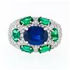 Image 4 : 18k Gold 6.93 ctw GIA & AGL Burma Sapphire Emerald Diamond Cocktail Statement Ri