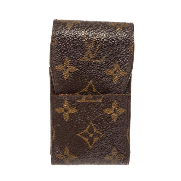 Louis Vuitton Brown Monogram Canvas Leather Cigarette Holder Case