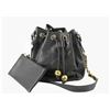 Image 1 : Chanel Black Caviar Leather CC Stitch Logo Drawstring Bucket Bag