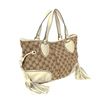 Image 2 : Gucci Beige GG Canvas Leather Tribeca Tassel Shoulder Bag