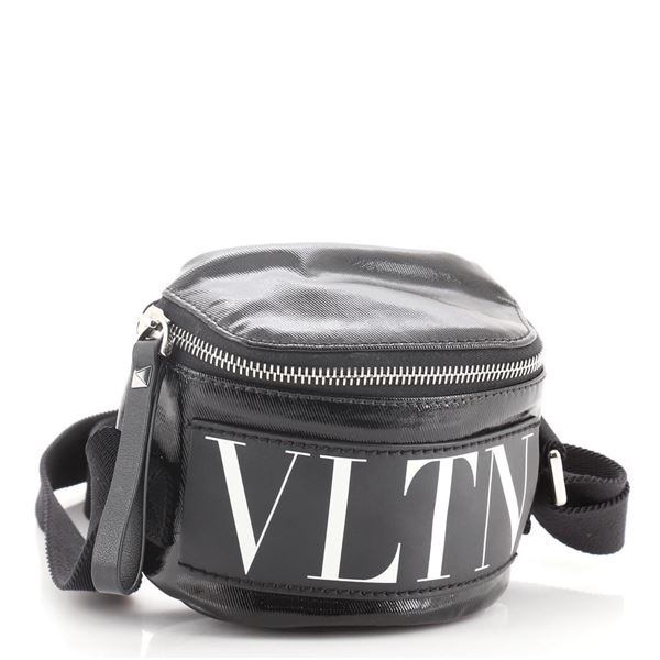 Valentino VLTN Crossbody Bag Printed Coated Canvas Black