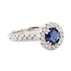 Image 1 : 1.42 ctw Sapphire And Diamond Ring - 14KT White Gold