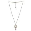 Image 1 : Chanel Silver Crystal Embellished Metal CC Cluster Pendant Necklace