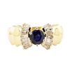 Image 2 : 1.47 ctw Blue Sapphire And Diamond Ring - 14KT Yellow Gold