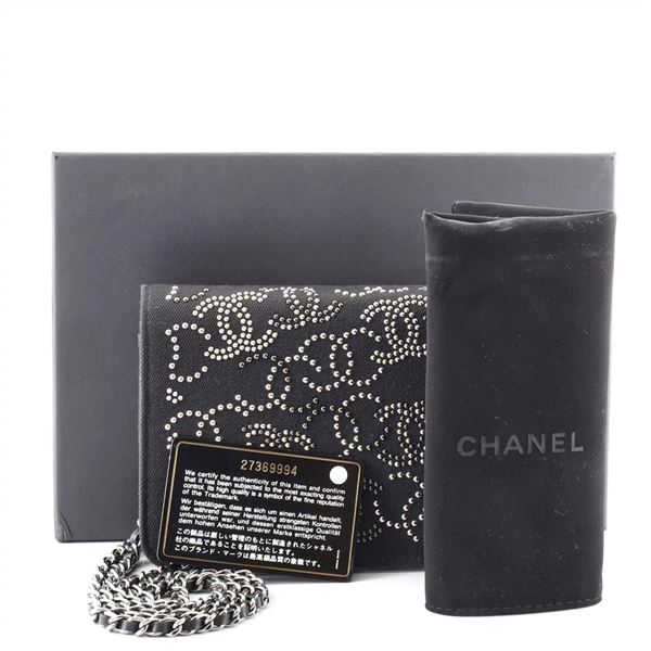 Chanel Wallet on Chain CC Studded Canvas