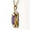 Image 4 : Victorian 8k Gold Octagonal Bezel Set Amethyst Solitaire Pendant Necklace