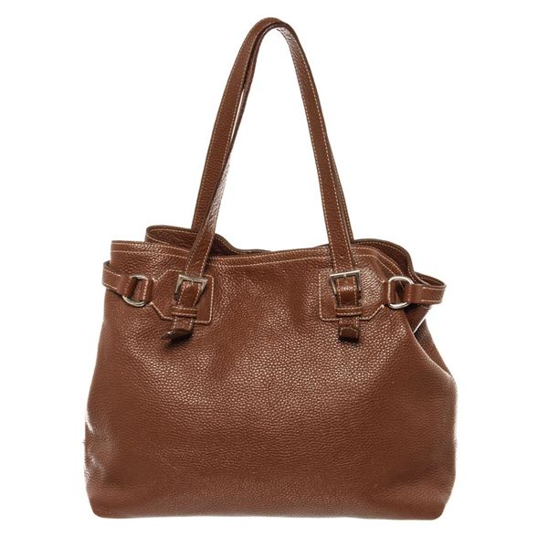 Prada Brown Vitello Daino Leather Shoulder Bag