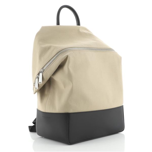 Bottega Veneta Zip Backpack Canvas and Leather Medium Black, Neutral