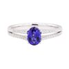 Image 2 : 0.93 ctw Sapphire and Diamond Ring - 18KT White Gold