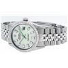 Image 9 : Rolex Mens Stainless Steel Green MOP Baguette Diamond & Emerald 36MM Datejust Wr