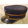 Image 2 : VINTAGE RAILROAD CONDUCTOR HAT - Hat badge reads R