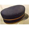 Image 3 : VINTAGE RAILROAD CONDUCTOR HAT - Hat badge reads R