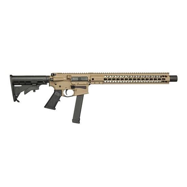 BRIGADE BM-9 9MM 16" FDE 15" RAIL MINI CAN 31RD