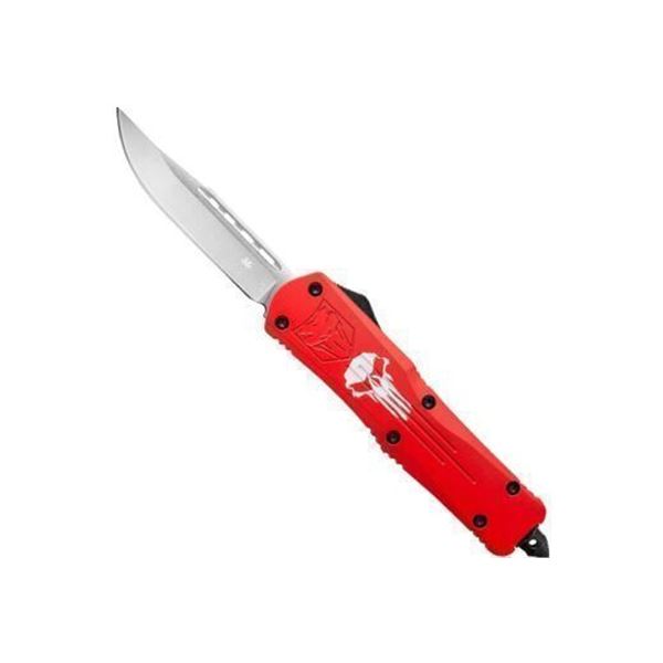 COBRATEC LARGE FS3 OTF RED PUNISHER 3.5" D2 STEEL DRP PNT