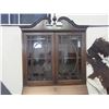Image 2 : Drop Front Desk/China Cabinet- Claw Feet- Key- 72"H X 30"W X 16"D- Decent Condition