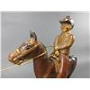 Image 2 : Marked Will BE 78 Hand Carved Roping Scene- 14"H X 41"W X 5.5"D