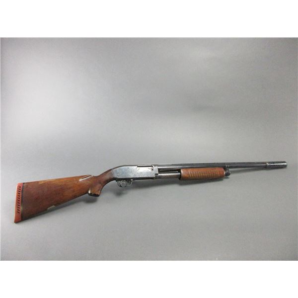 JC Higgins Model 20 Pump Action Shotgun- 12ga- 22" Ventilated Ribbed Barrel- Muzzle Brake- Fair Cond