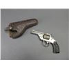 Image 1 : Forehand + Wadsworth Nickel Top Break Break Revolver- .38- 3.25" Barrel- Tooled Holster- Fair Condit