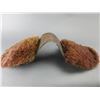 Image 3 : Tooled Bearhide Covered Saddle Bags- 7.5" X 7.5"- Good Condition