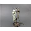 Image 1 : Unmarked Silver Overlaid Bit- Eagle Cheek- Halfbreed Mouth- Slobber Bar- Rein Chains- Good Condition