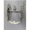 Image 3 : Unmarked Silver Overlaid Bit- Eagle Cheek- Halfbreed Mouth- Slobber Bar- Rein Chains- Good Condition
