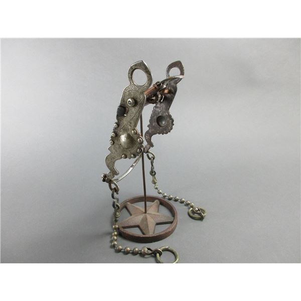 Unmarked Silver Overlaid Loose Jaw Bit- Carmel Cheek- Spoon Mouth- Slobber Bar- Ball Rein Chains- Fa