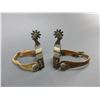Image 2 : Marked JF (Jack Ferguson) Silver Overlaid Spurs- 1" Bands- 2" Shanks- 9 Point Rowels- Straps- Good C