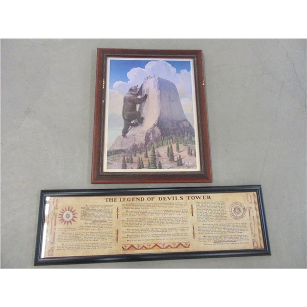 Print Of Devils Tower And The Legend Of Devils Tower- Print 27"X 21.5"- Story 38"X11"